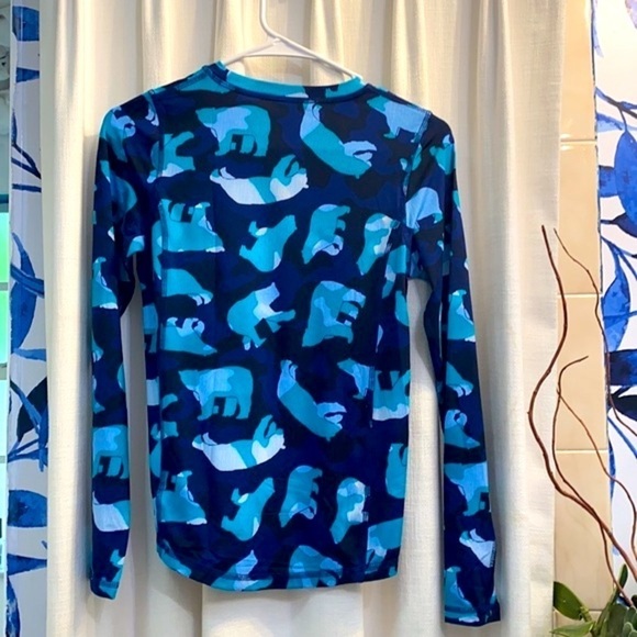 Children’s Lands’ End Polyester & Spandex Blue Polar Bear Rash Guard Shirt Sz M - Picture 4 of 7